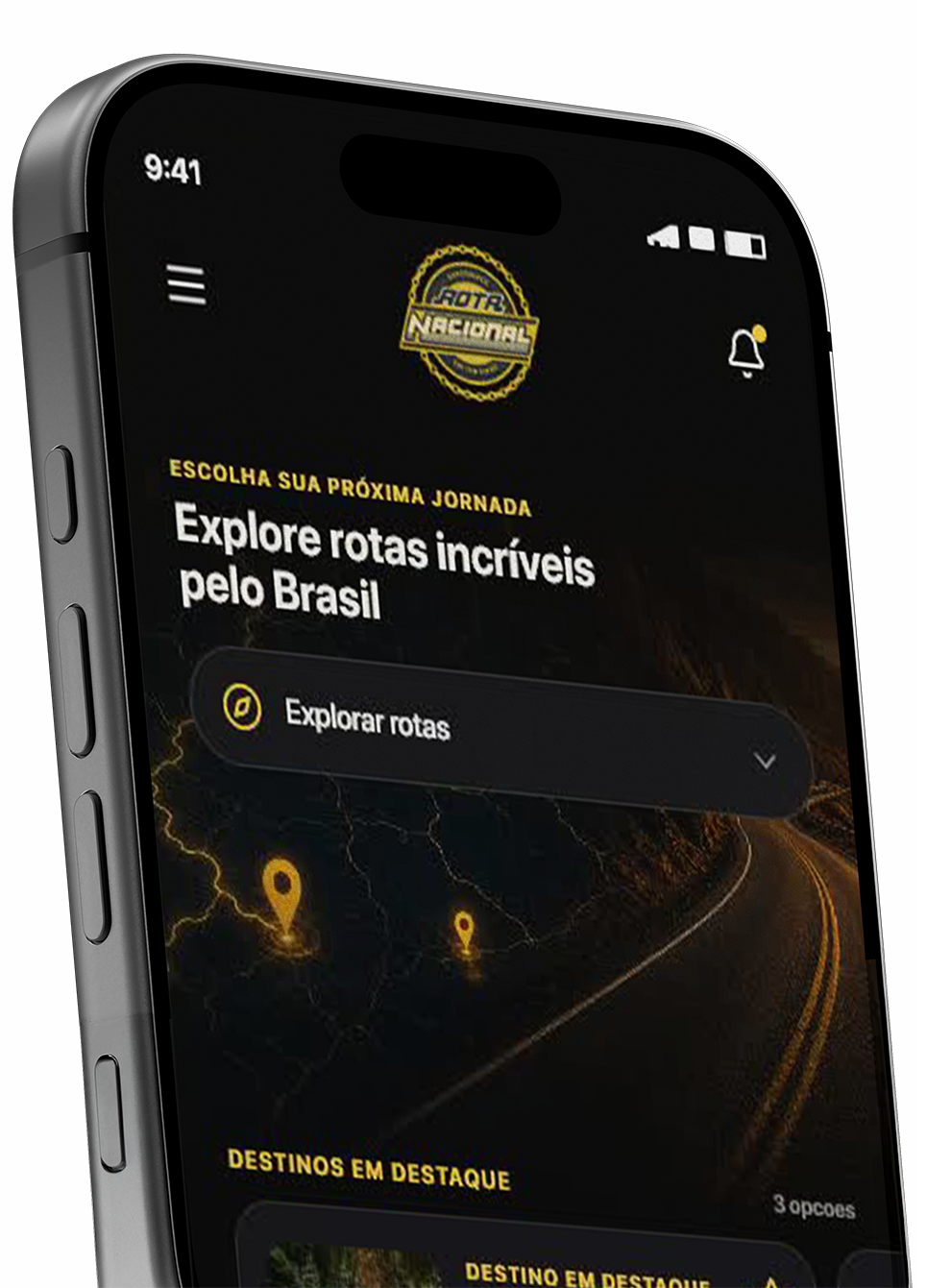 App Rota Nacional no iPhone