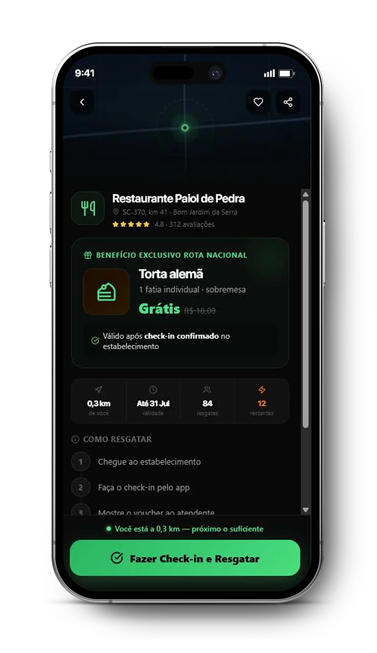 Tela de benefícios em parceiros